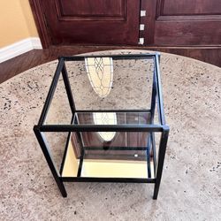 Black Metal & Glass End Table