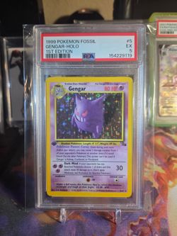 Pokemon Gengar 1st Edition Fossil Holo PSA 5