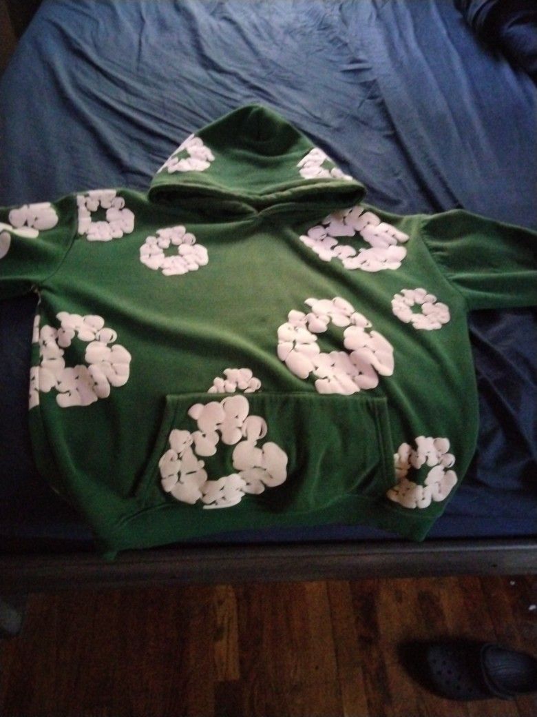 Denim Tears Hoodie Size S Green N White