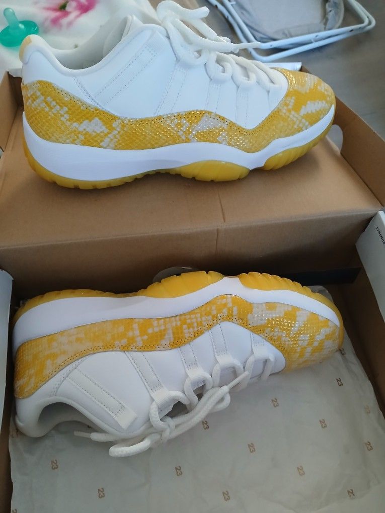 Yellow Snakeskin Jordan 11 Low