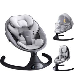 Baby Swing for Infants | Electric Bouncer for Babies,Portable Swing for Baby Boy Girl,Remote Control Indoor Baby Rocker with 5 Sway Speeds,3 Seat Posi