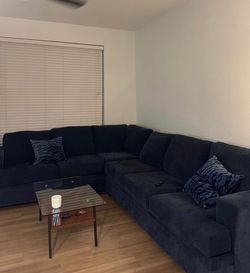 Navy Sectional Couch - Living Spaces