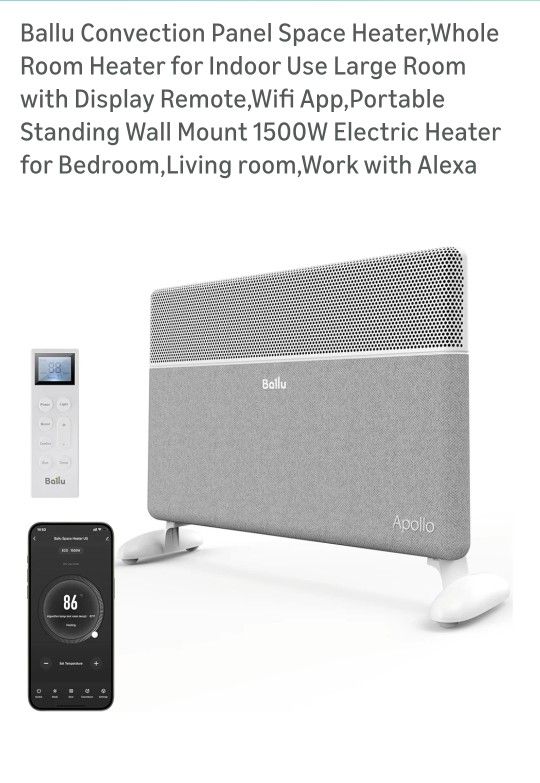 Convection Panel Space Heater,Whole Room Heater for Indoor Use Large Room with Display Remote,Wifi App