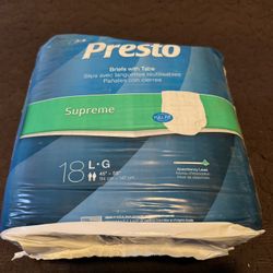 Presto Supreme Unisex Diaper Briefs 18 LG 