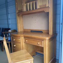 Desk With Chair Solid Wood 