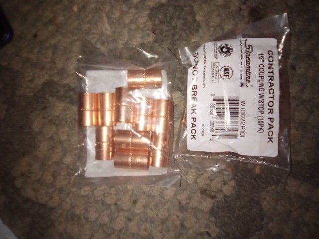 1/2 Inch Coupling W/Stop (10pk)