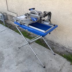 NEW Kobalt Folding Head 9 -Amp 7-in -Blade Sliding Table Tile Saw with Stand