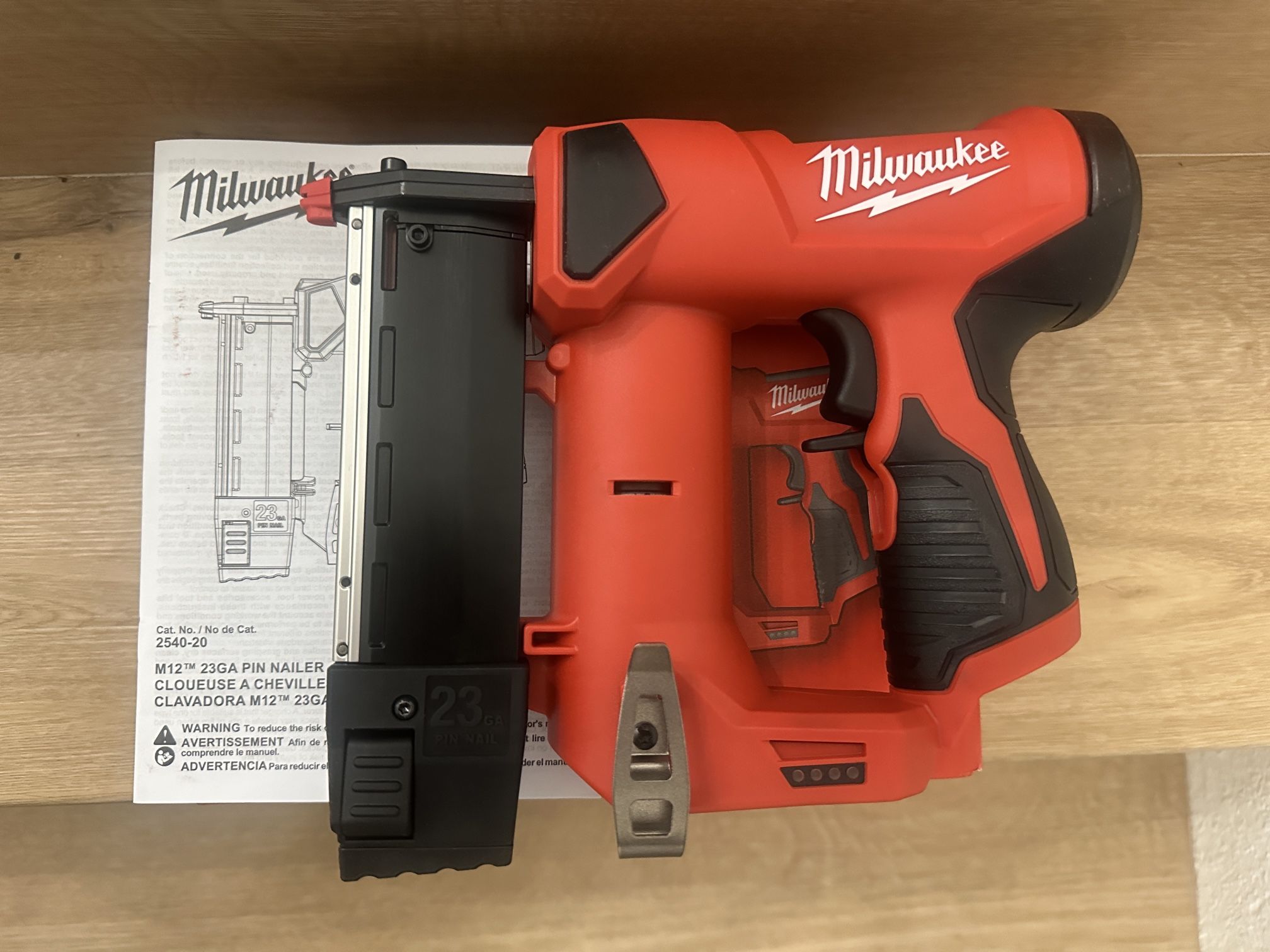 Milwaukee M12 23 Gauge Pin Nailer (new)