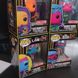 Funko Pop blacklight Target Exclusives Kate Bishop Captain America Sylvie Scarlet Witch Trades Welcome Marvel