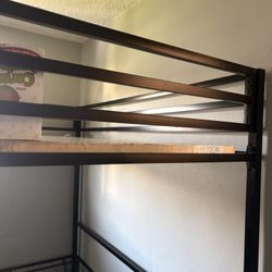 Metal Twin Loft Bunk Bed Frame 