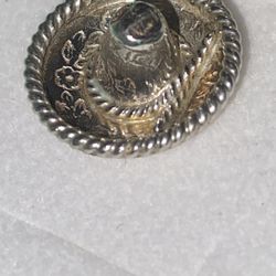Sterling Silver Mexican Sombrero Pendant 1” 2 Grams