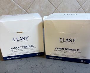 2 Boxes XL disposable face towels, 50 ct each