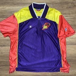 Vintage Champion WNBA Phoenix Mercury Basketball Quarter Zip T Shirt Womens XL