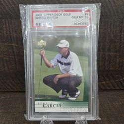 2001 Upper Deck Golf Sergio Garcia Card PSA 10