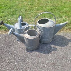 Vintage Galvanized Watering Cans