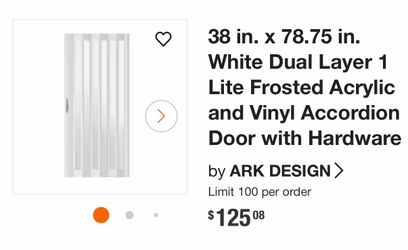 Frosted Vinyl Accordion Door 38x78.75