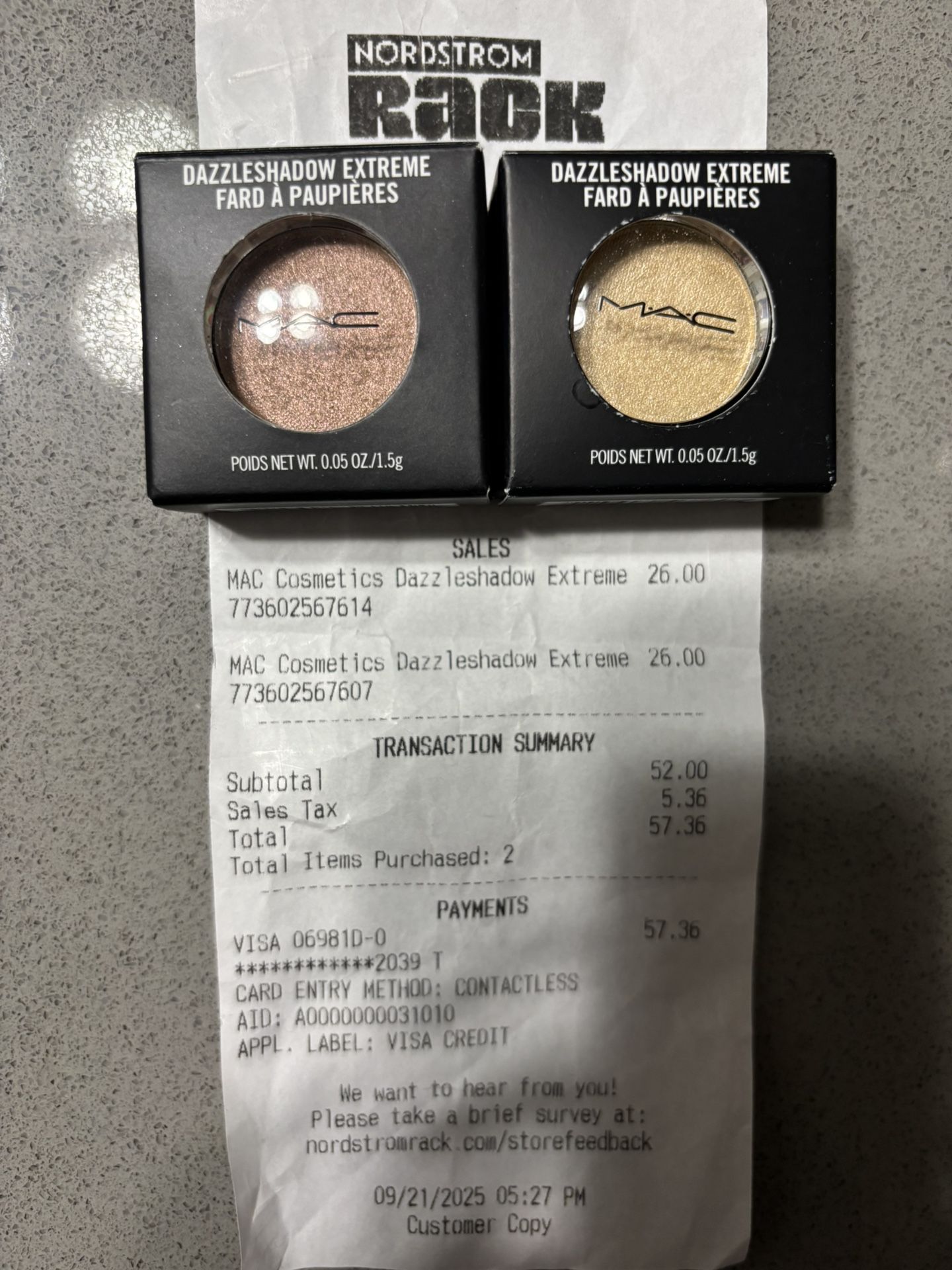MAC Dazzleshadow Extreme eye shadows