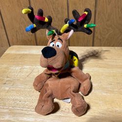 Scooby Doo Beanbag Plush Reindeer Antlers Christmas Lights Warner Brothers 12”