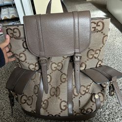 Gucci Brown And Tan Backpack