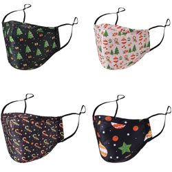 Cloth Face Mask, 3 Layer Reusable Washable Cotton Mouth Cover with Ear Loops Nose Wire