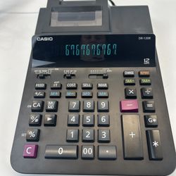 CASIO DR-120R Printing Calculator, Black 12 Digit Calculator Tested 
