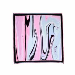 Pink Orchid & Blue Marble Swirl Square Scarf 48x48cm | Custom Design Bandana NWO