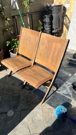 Wood Slat Double Chairs