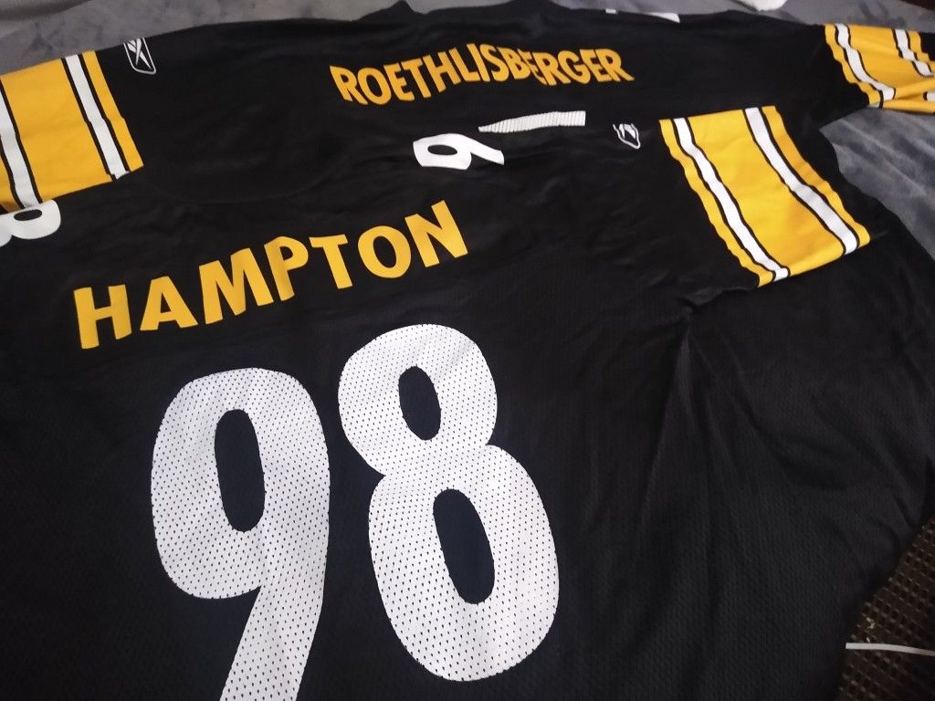 Pittsburgh Steelers Roethlisberger And Hampton Official NFL Jerseys for  Sale in Magna, UT - OfferUp