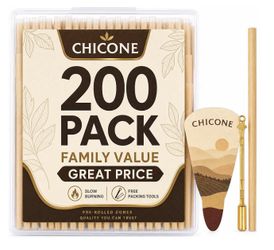 200 PACK Cones Rolling Paper | 108mm King Size Slow Burning | with Loader and Packing Sticks | cones | rolling papers | accessories
