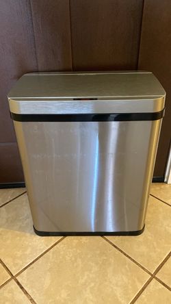 ukomc 50L(13.21Gal) Stainless Steel Smart Sensor Wastebasket - Touchless Motion Sensor Trash Can with Infrared Induction