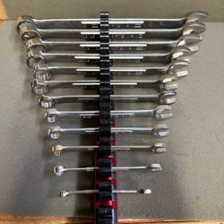 VTG CRAFTSMAN 12pc SAE COMBO WRENCH SET WITH MAGNETIC HOLDER -USA-