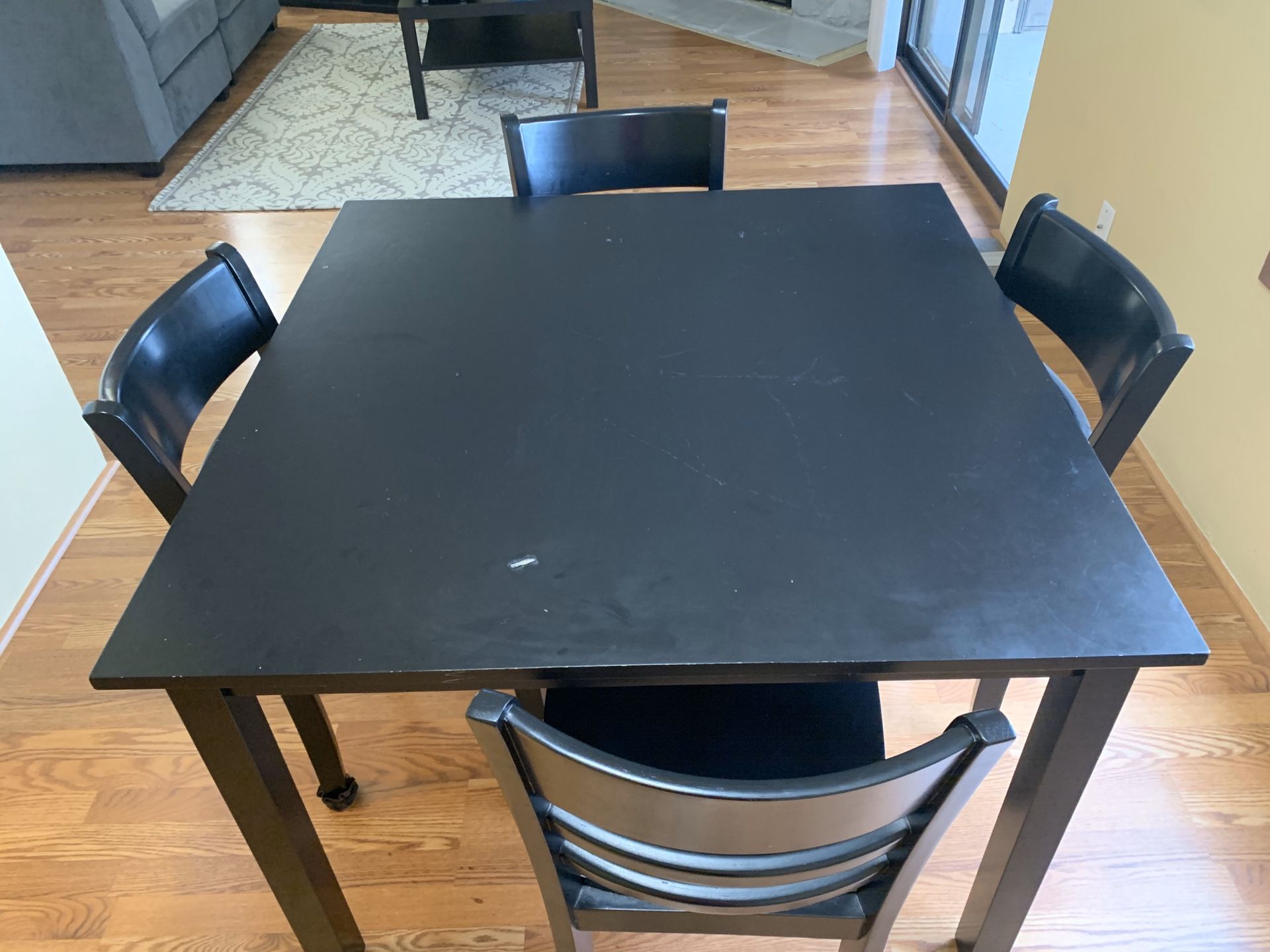 Black dining table