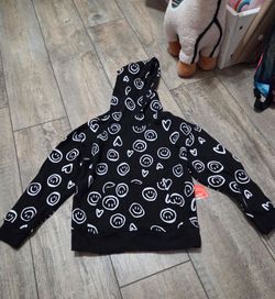 Black Smiley Face Hoodie NEW