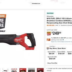 M18 FUEL SAWZALL Reciprocating Saw