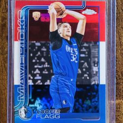 Cooper Flagg 2025-26 Topps Chrome Rookie Red White Blue Refractor SP #251 RC