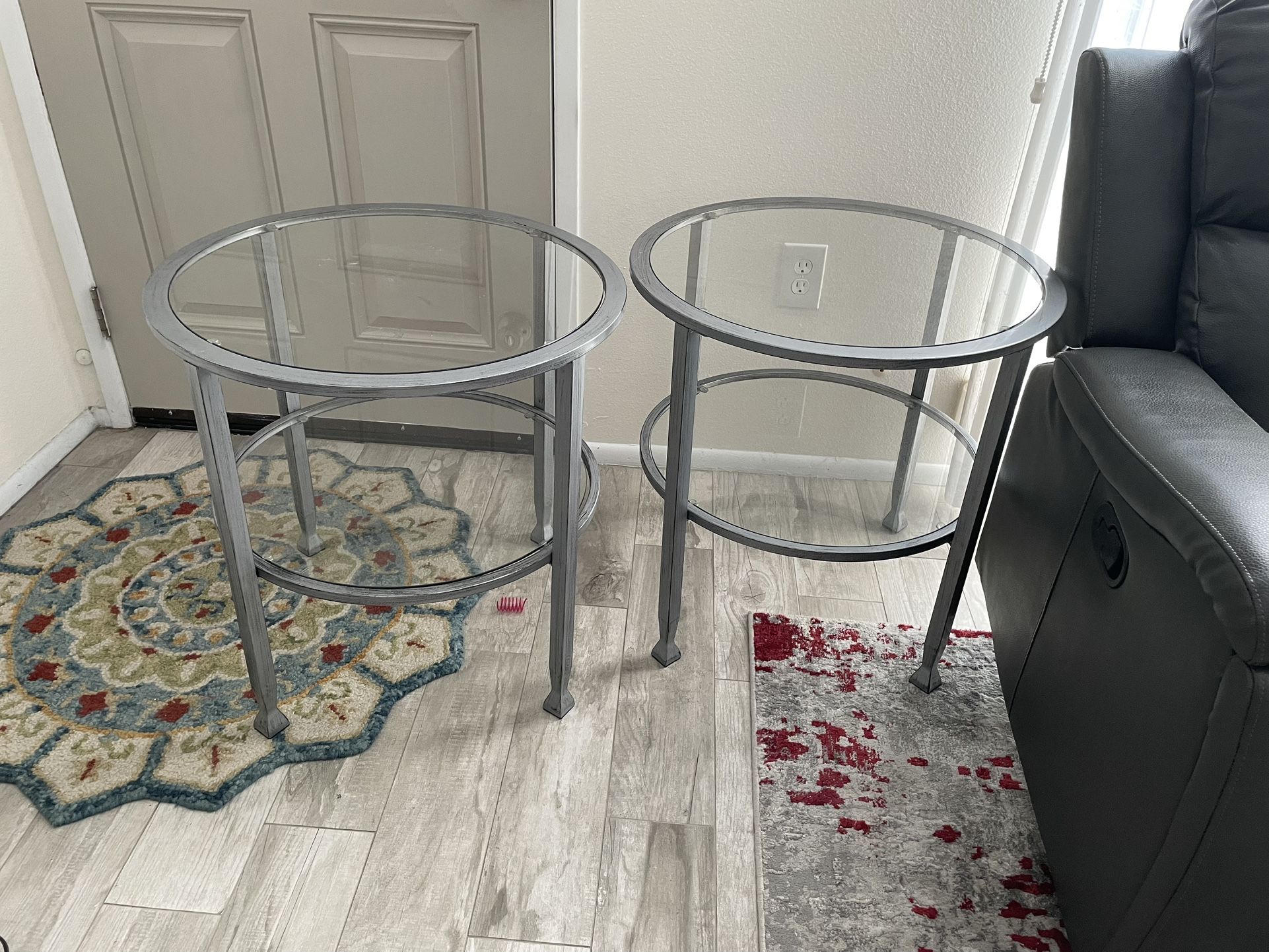 Glass End Table Set