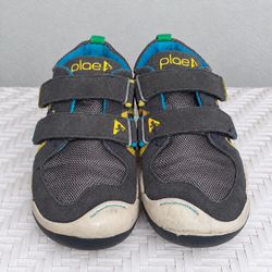 PLAE Kids Shoes – Gray/Blue – Velcro. Size 12.5