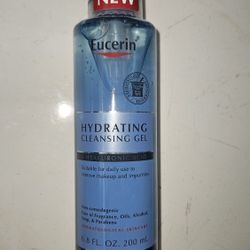 New Never Been Opened Eucerin Hydrating Cleansing Gel, Daily Face Wash and Makeup Remover Formulated with Hyaluronic Acid, 6.8 Fl Oz Bottle

