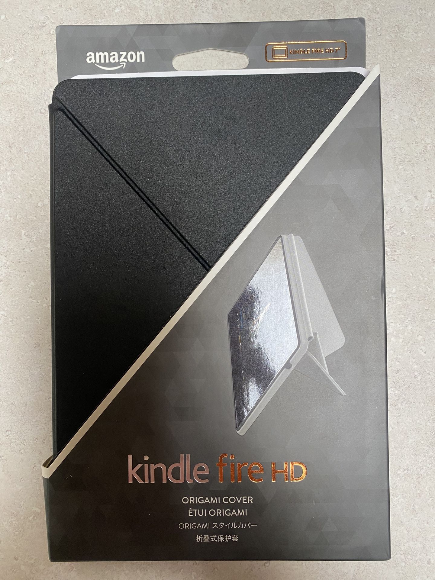 Standing Leather Origami Case For Kindle Fire HD  7”