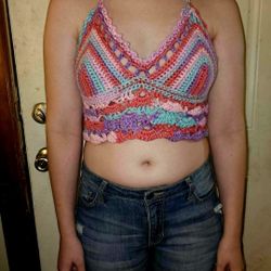 Medium Crocheted bralette/halter Top 