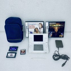 Nintendo DS Lite System White With 5 DS & GBA Games For Sale 