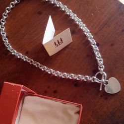 Retired James Avery Toggle Chain Necklace W/❤️ Pendant 