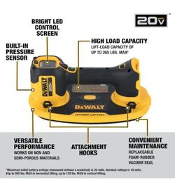 GRABO LIFTER 20V DeWalt Suction Upto 265lbs MAX Load Capacity TOOL ONLY, NEW, FINANCING AVAILABLE 