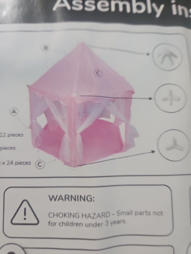 NEW Playvibe PRINCESS TENT w. Twinkle Lights!