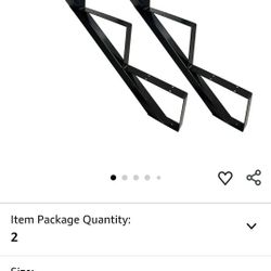 2 Packs Metal Stair Step Stringers, 4 Step Steel Riser Stringer for 34.7inch Height Deck(Polished Black