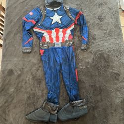 Captain America Costume Size 10/12 New
