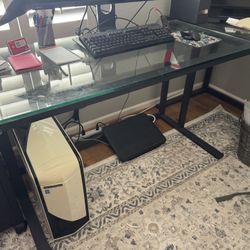 Glass Top Black Frame Desk 