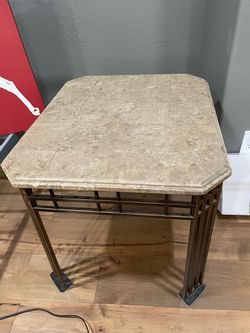 Stone Top coffee table with Metal Base