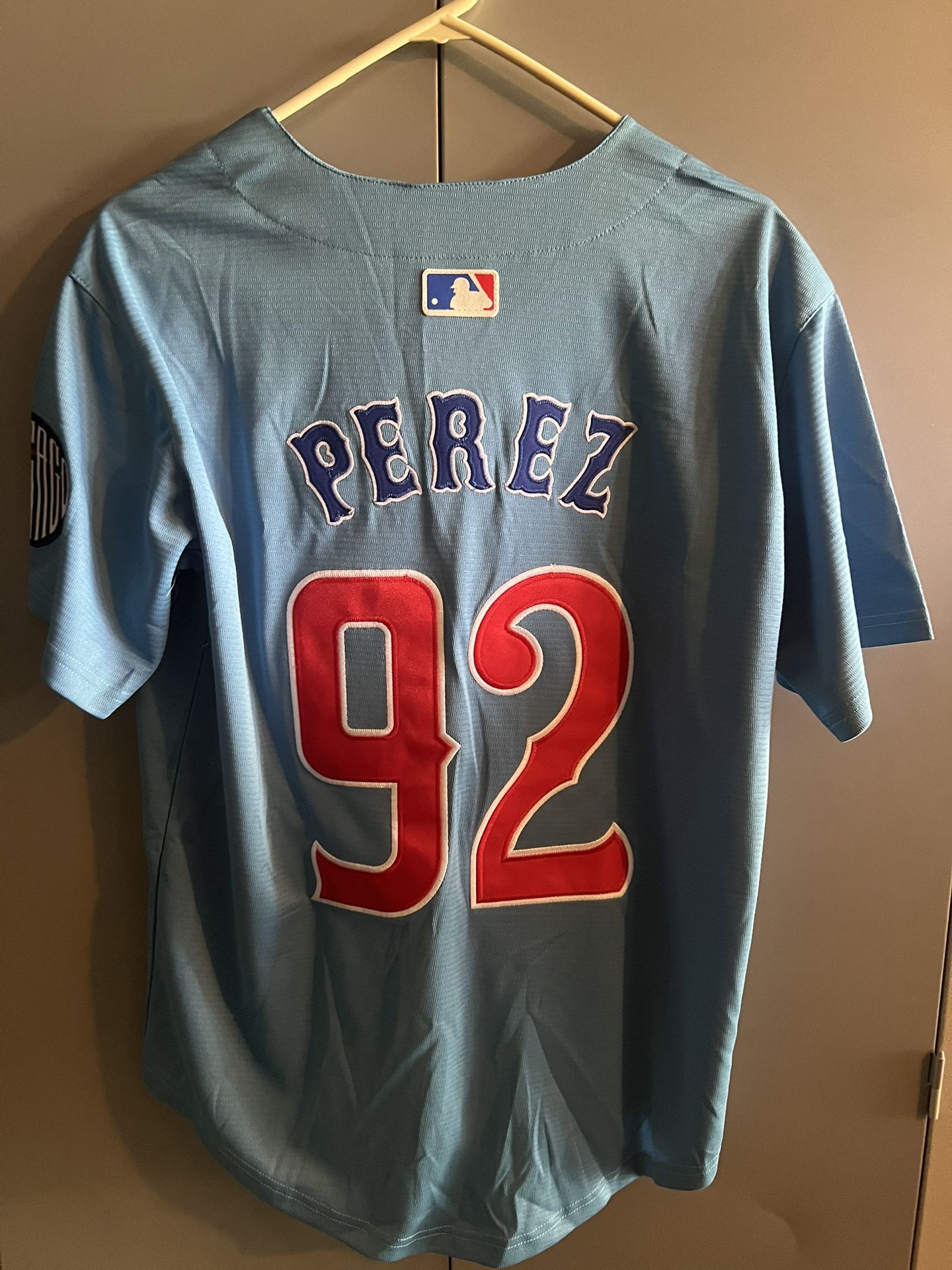 Cubs Perez Light Blue Jersey New Size Small