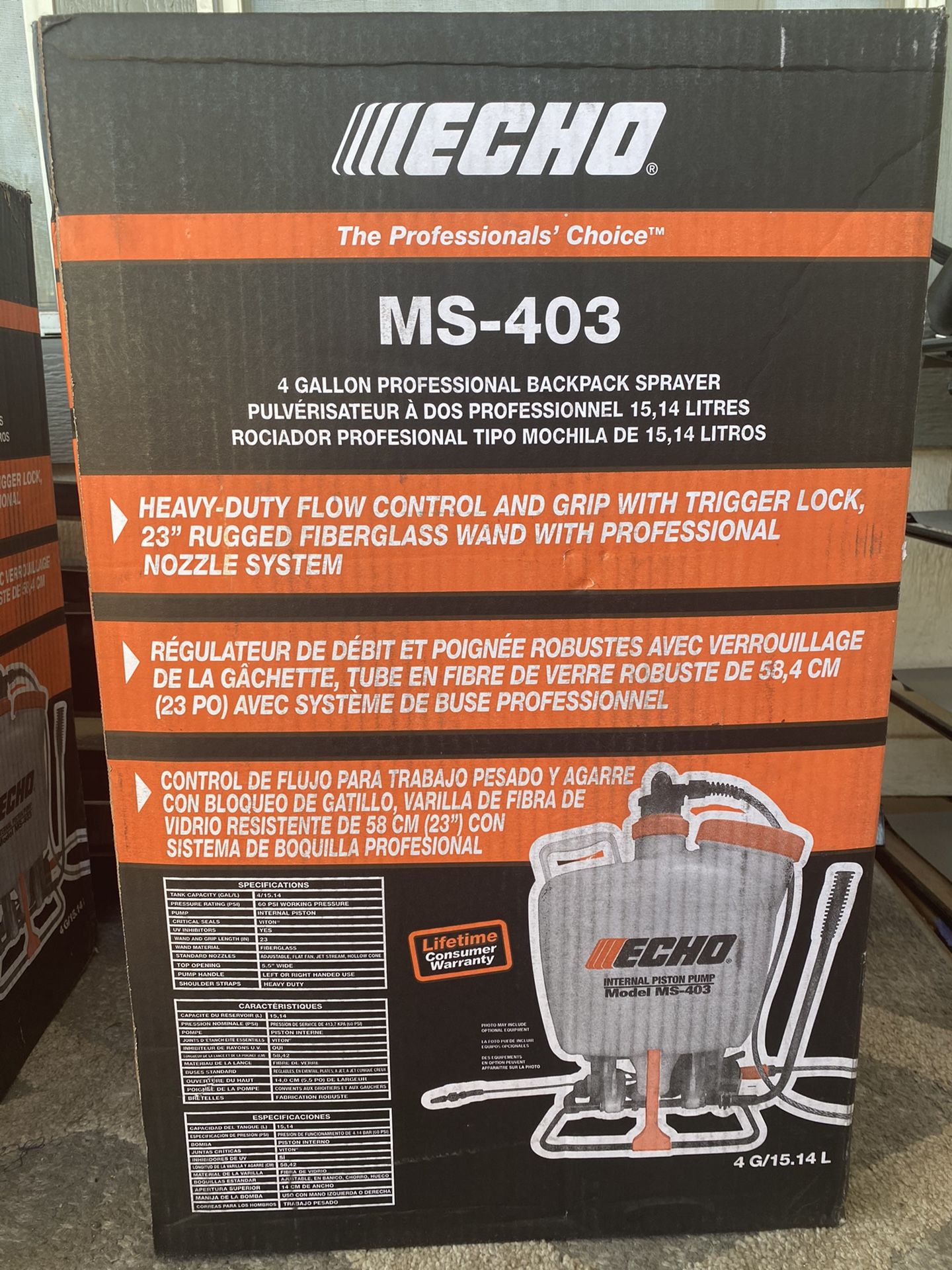 ECHO 4 Gal. Internal Piston-Pump Back Pack Sprayer